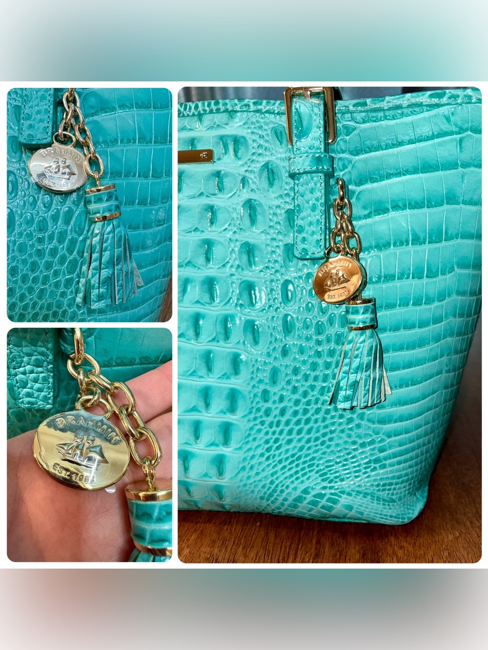 Brahmin NWT Md Asher - Mermaid - First Release - Blue/Green - Glossy - Picture 8 of 16